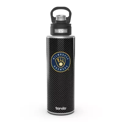 MLB Milwaukee Brewers 40oz. Carbon Fiber Wide Mouth Water Bottle
