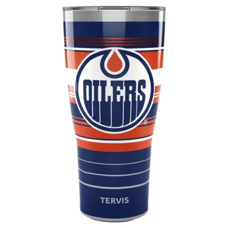 NHL Edmonton Oilers 30oz. Hype Stripes Stainless Tumbler