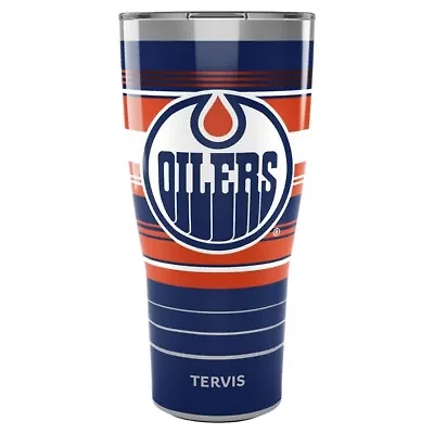 NHL Edmonton Oilers 30oz. Hype Stripes Stainless Tumbler