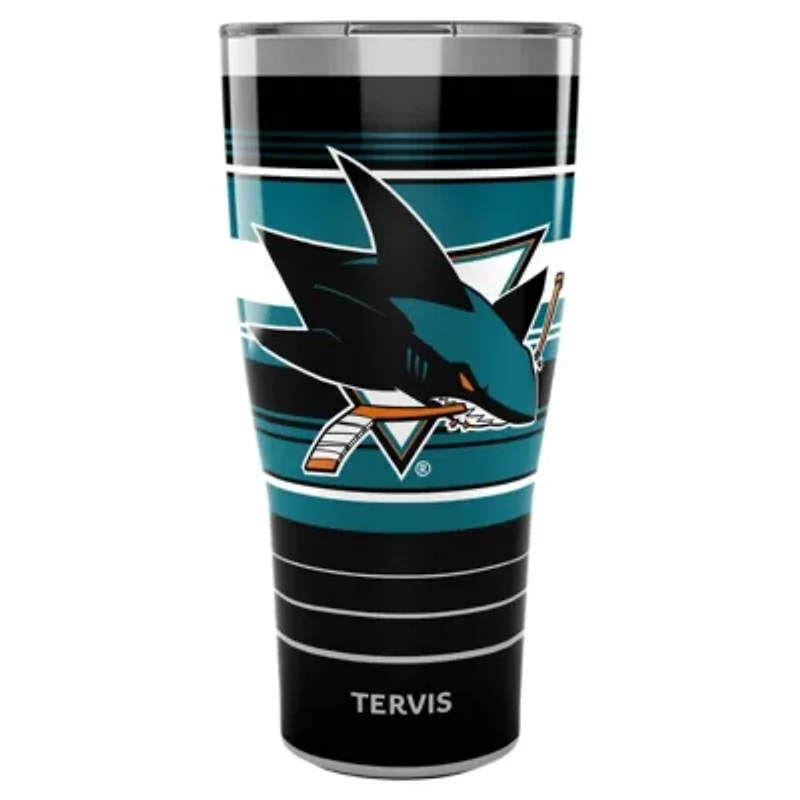 NHL San Jose Sharks 30oz. Hype Stripes Stainless Tumbler