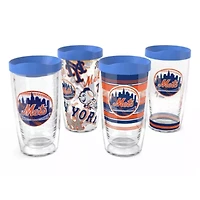 MLB New York Mets Four-Pack 16oz. Classic Tumbler Set