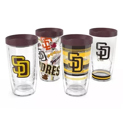 MLB San Diego Padres Four-Pack 16oz. Classic Tumbler Set
