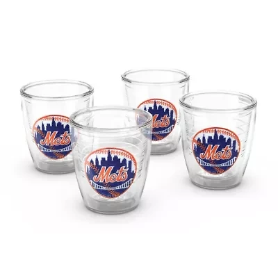 MLB New York Mets Four-Pack 12oz. Emblem Tumbler Set