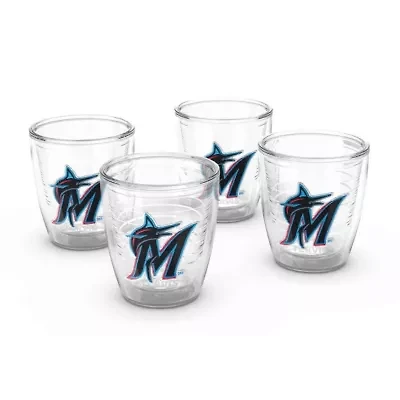 MLB Miami Marlins Four-Pack 12oz. Emblem Tumbler Set