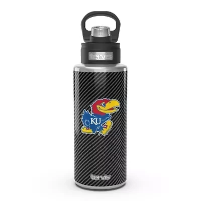 NCAA Kansas Jayhawks 32oz. Carbon Fiber Wide Mouth Water Bottle