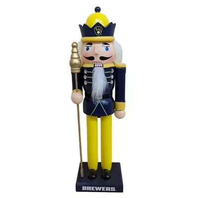 MLB Milwaukee Brewers 12" Wooden Nutcracker Statue