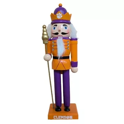 NCAA Clemson Tigers 12" Wooden Nutcracker Statue