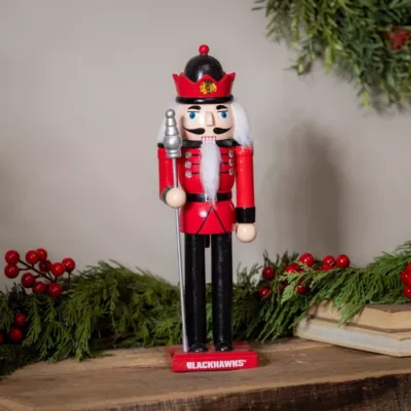 NHL Chicago Blackhawks 12" Wooden Nutcracker Statue