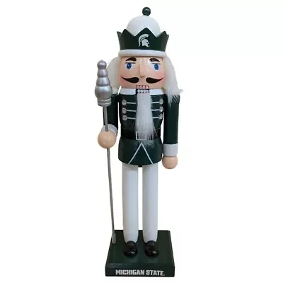 NCAA Michigan State Spartans 12" Wooden Nutcracker Statue
