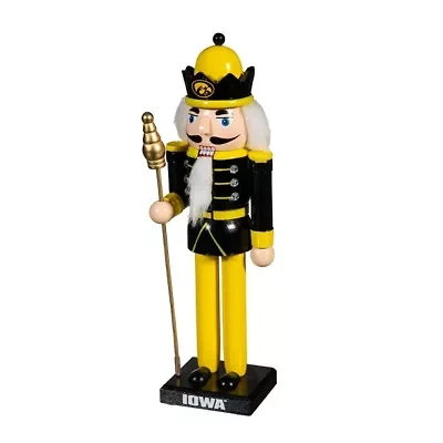 NCAA Iowa Hawkeyes 12" Wooden Nutcracker Statue