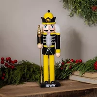 NCAA Iowa Hawkeyes 12" Wooden Nutcracker Statue