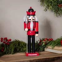 NCAA Wisconsin Badgers 12" Wooden Nutcracker Statue