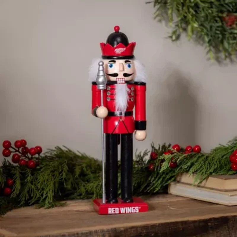 NHL Detroit Wings 12" Wooden Nutcracker Statue