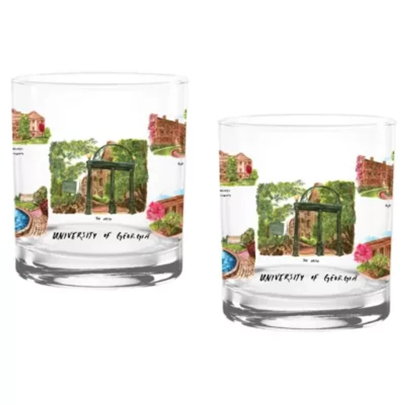 NCAA Georgia Bulldogs 2-Pack 14oz. Laura Wilcox University Rocks Set