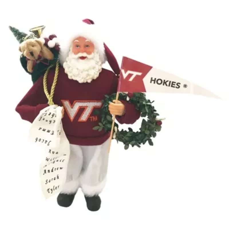 NCAA Virginia Tech Hokies 12" Proud Santa