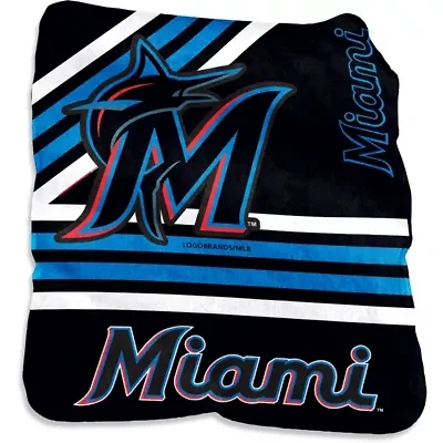 MLB Miami Marlins 50'' x 60'' Plush Raschel Throw Blanket
