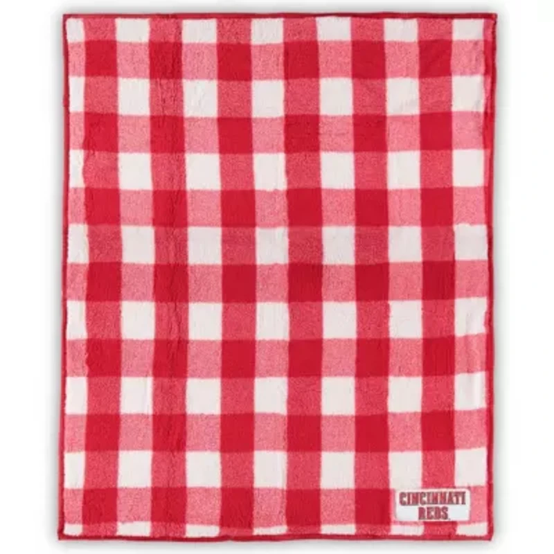 MLB Cincinnati Reds 50'' x 60'' Buffalo Check Frosty Fleece Blanket