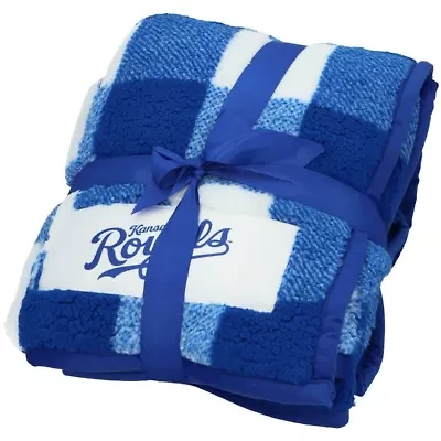 MLB Kansas City Royals 50'' x 60'' Buffalo Check Frosty Fleece Blanket