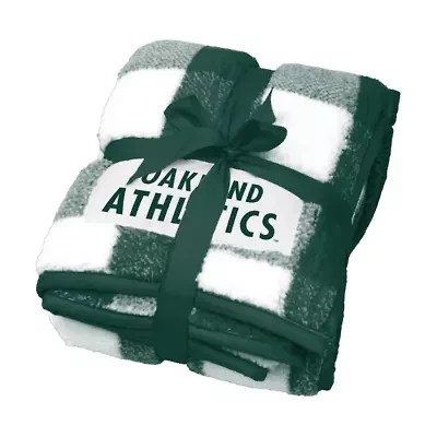 MLB Oakland Athletics 50'' x 60'' Buffalo Check Frosty Fleece Blanket