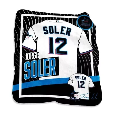 MLB Jorge Soler Miami Marlins Game Day Player Raschel Throw Blanket