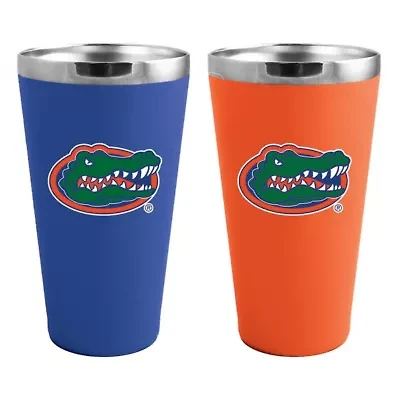 NCAA Florida Gators Team Color 2-Pack 16oz. Pint Glass Set