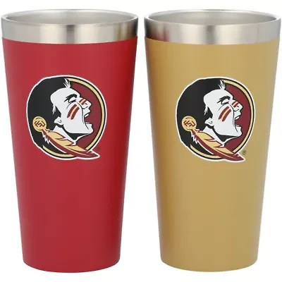 NCAA Florida State Seminoles Team Color 2-Pack 16oz. Pint Glass Set