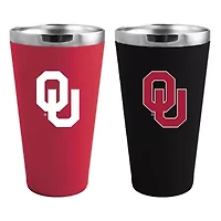 NCAA Oklahoma Sooners Team Color 2-Pack 16oz. Pint Glass Set