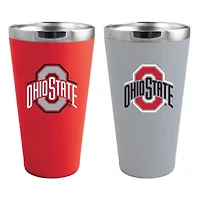 NCAA Ohio State Buckeyes Team Color 2-Pack 16oz. Pint Glass Set