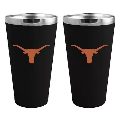 NCAA Texas Longhorns Team Color 2-Pack 16oz. Pint Glass Set