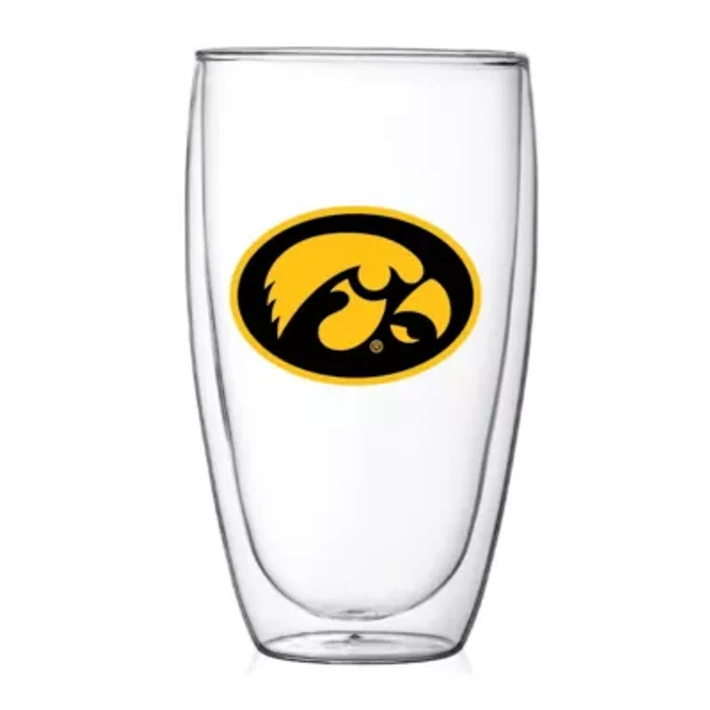 NCAA Iowa Hawkeyes 15oz. Double Wall Thermo Glass