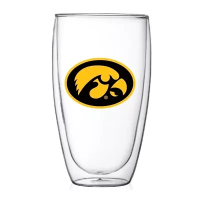 NCAA Iowa Hawkeyes 15oz. Double Wall Thermo Glass