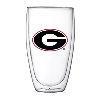NCAA Georgia Bulldogs 15oz. Double Wall Thermo Glass