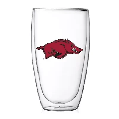 NCAA Arkansas Razorbacks 15oz. Double Wall Thermo Glass