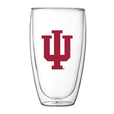 NCAA Indiana Hoosiers 15oz. Double Wall Thermo Glass