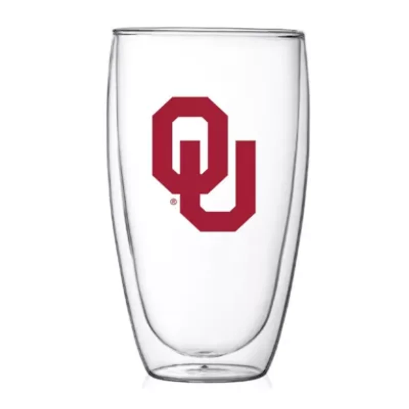 NCAA Oklahoma Sooners 15oz. Double Wall Thermo Glass