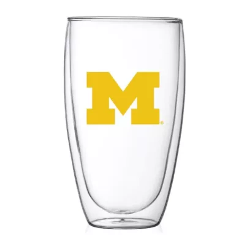 NCAA Michigan Wolverines 15oz. Double Wall Thermo Glass