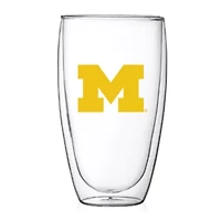 NCAA Michigan Wolverines 15oz. Double Wall Thermo Glass