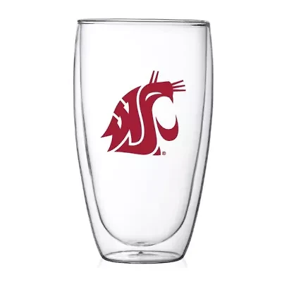 NCAA Washington State Cougars 15oz. Double Wall Thermo Glass