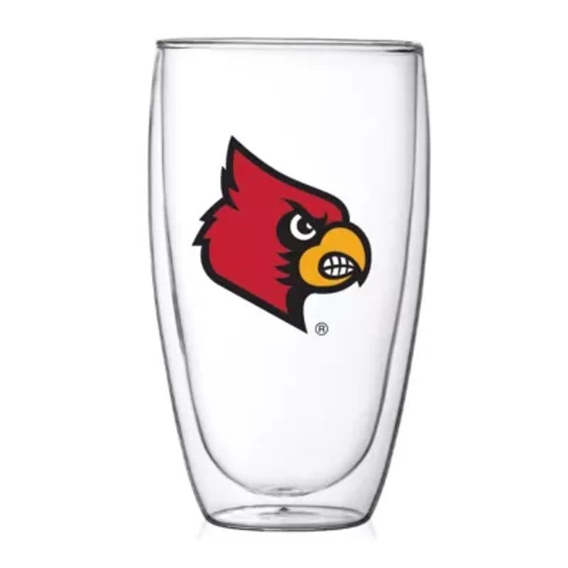 NCAA Louisville Cardinals 15oz. Double Wall Thermo Glass