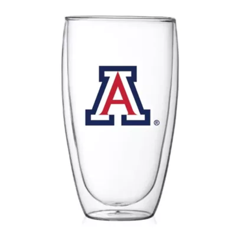 NCAA Arizona Wildcats 15oz. Double Wall Thermo Glass