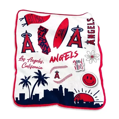 MLB Los Angeles Angels 50'' x 60'' Native Raschel Plush Throw Blanket