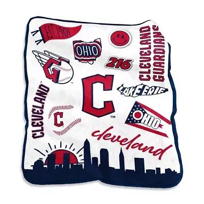 MLB Cleveland Guardians 50'' x 60'' Native Raschel Plush Throw Blanket