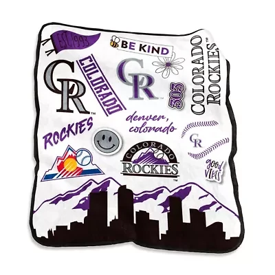 MLB Colorado Rockies 50'' x 60'' Native Raschel Plush Throw Blanket