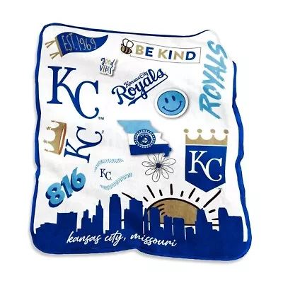 MLB Kansas City Royals 50'' x 60'' Native Raschel Plush Throw Blanket
