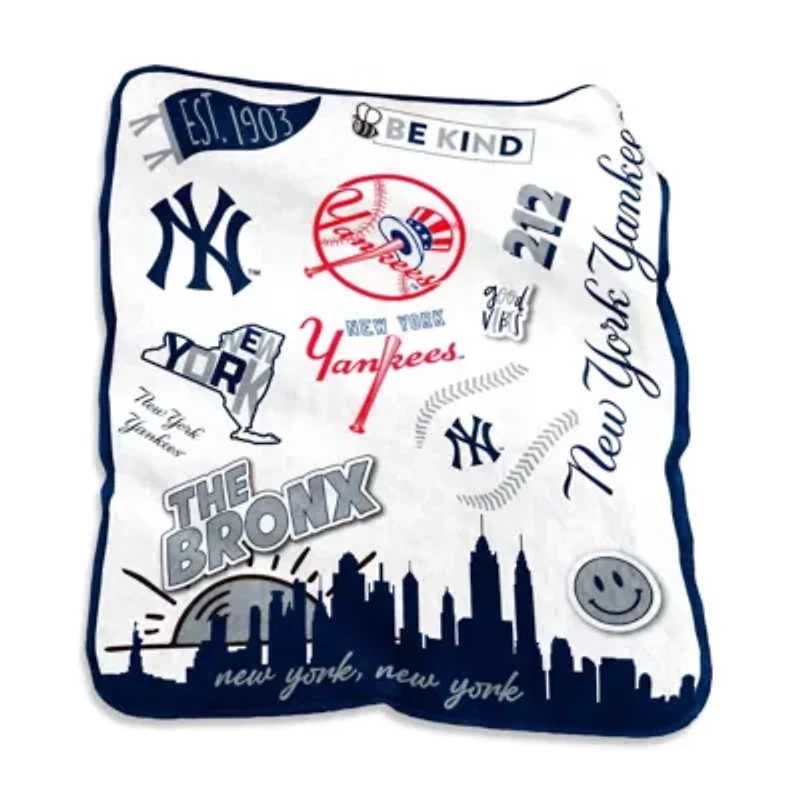 MLB New York Yankees 50'' x 60'' Native Raschel Plush Throw Blanket