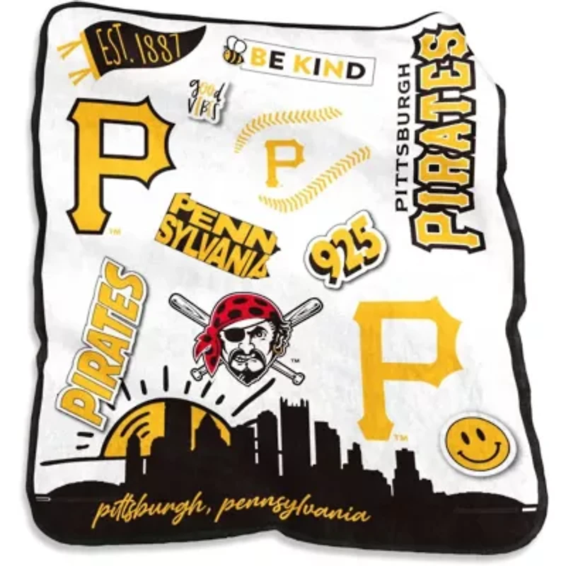 MLB Pittsburgh Pirates 50'' x 60'' Native Raschel Plush Throw Blanket