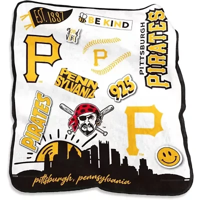 MLB Pittsburgh Pirates 50'' x 60'' Native Raschel Plush Throw Blanket
