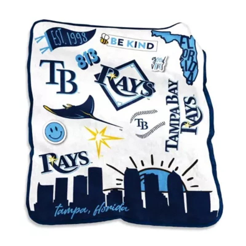 MLB Tampa Bay Rays 50'' x 60'' Native Raschel Plush Throw Blanket
