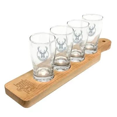 NBA Milwaukee Bucks Four-Pack Beer Flight Glass Set