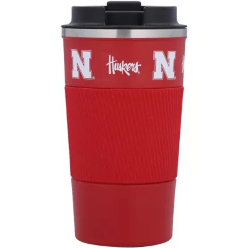 NCAA Nebraska Huskers 18oz Coffee Tumbler with Silicone Grip